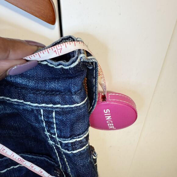 Rock Revival Ziv A3 Straight Leg Jeans Distressed Dark Wash Denim Mens Size 36 - Picture 11 of 14